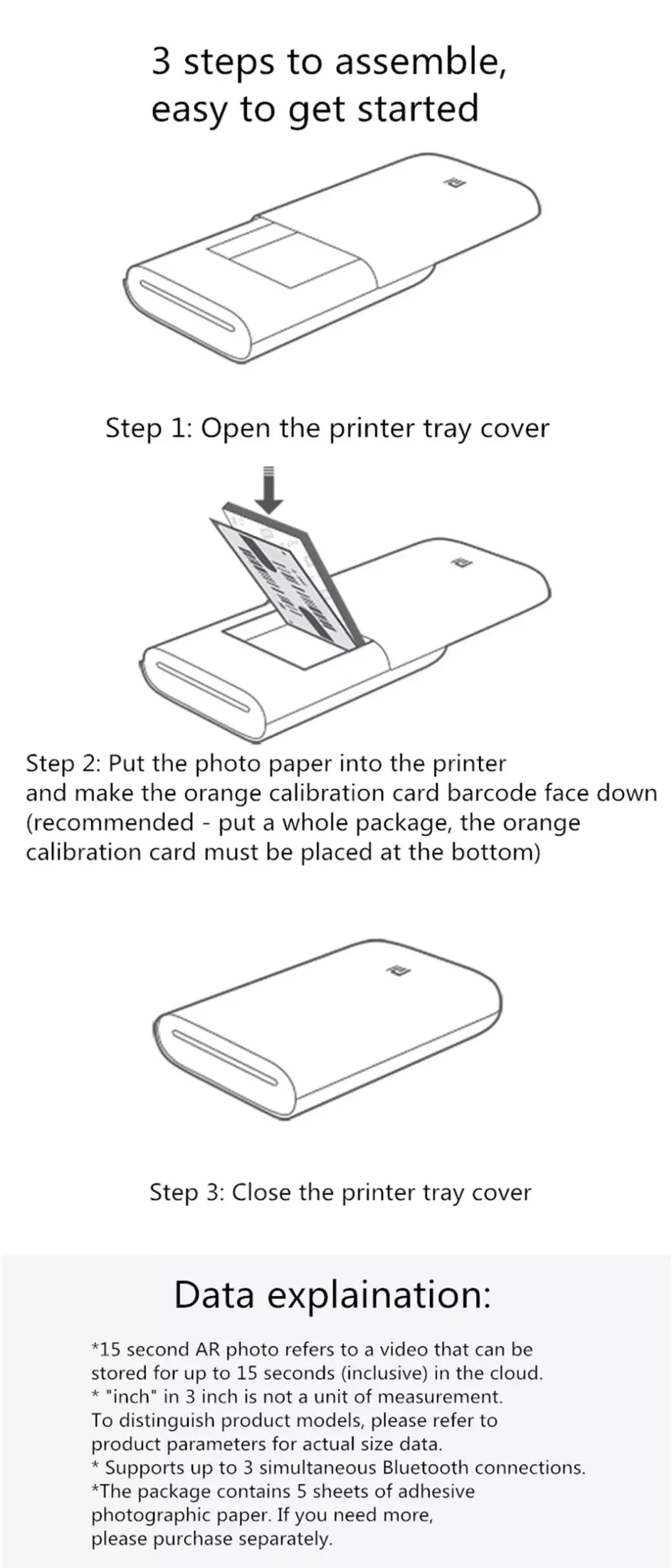 Portable Mini Photo Printer – 300dpi Pocket Picture Printer
