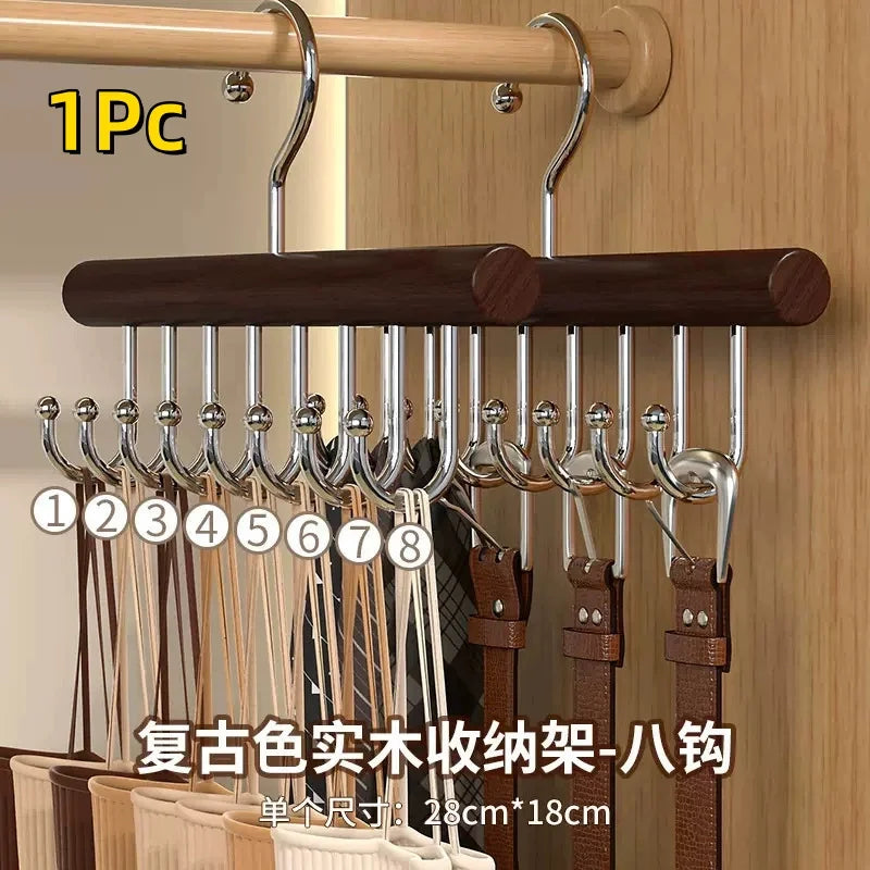 Wooden Multi-Hook Space-Saving Closet Hanger for Bras and Vests - Image 9