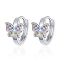 925 Sterling Silver Butterfly Rainbow Zircon Ring Earrings For Women Friends Wedding Jewelry Wholesale Prevent Allergies