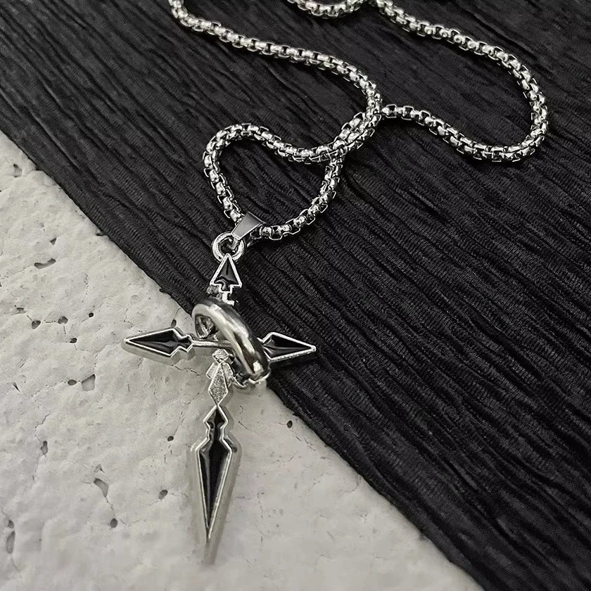 Cross Pendant Gold/Silver Plated Necklace Stainless Steel Link Chain Charm Choker Statement Men Jewelry Accessories Gifts