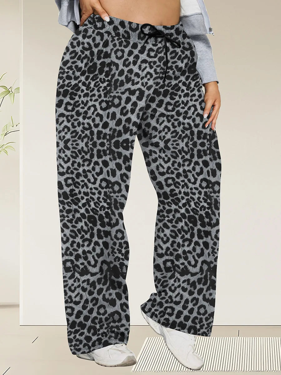 Wide Leg Lounge Trousers with Drawstring Waist and Pockets - Image 25