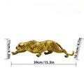 Yellow Leopard Resin Sculpture Sitting Cheetah Home Desk Decor - Image 7
