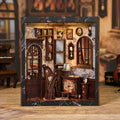 European Melody Musical Instrument Box DIY Miniature House, 3D Puzzle Bookend Model, Wooden Bookend. Creative Gift