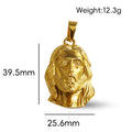 Hot Style Hip Hop 18K Gold Plated Stainless Steel Jesus Pendant for Women Men, Perfect for Daily Outfits & Concert Styles