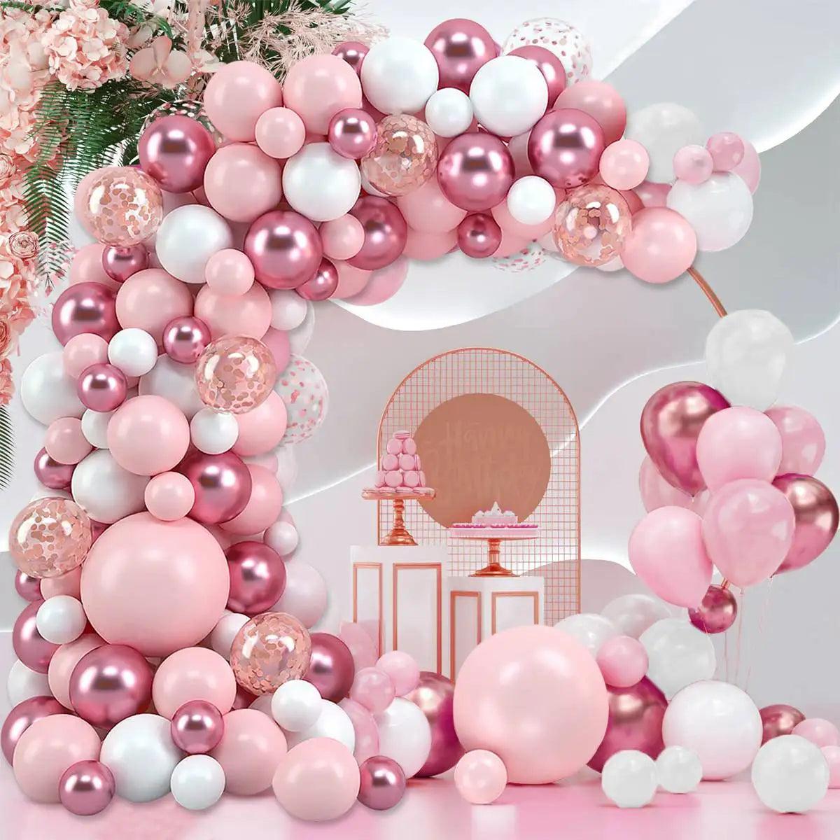 Pink Macaron Balloons Garland Arch Kit Birthday Party Decor Kids Wedding Birthday Party Supplies Baby Shower Decor Latex Ballon