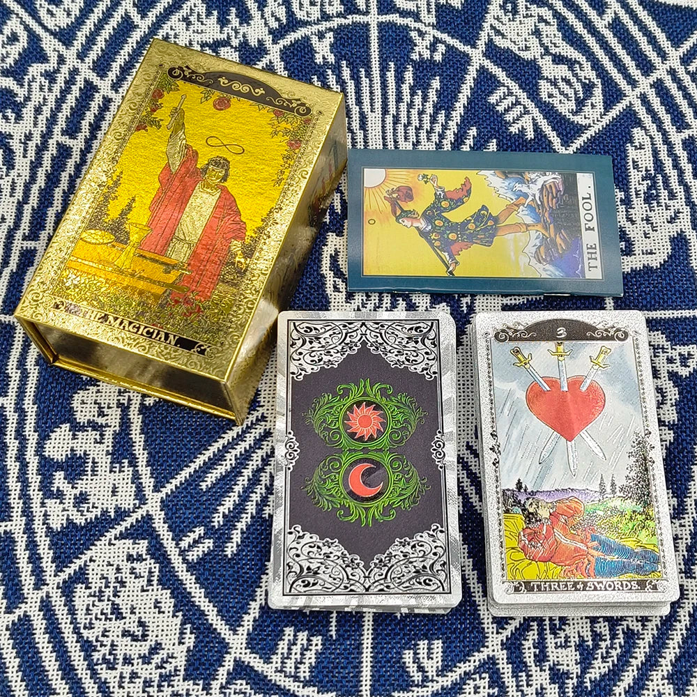 Classical Gold Foil Waterproof Tarot Cards With Megnet Box As Special Gift