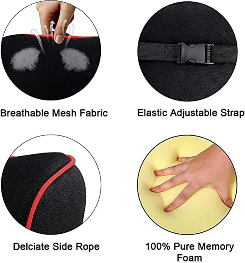 Memory Foam Car Neck and Back Pillow, Headrest and Lumbar Support Cushion Set
