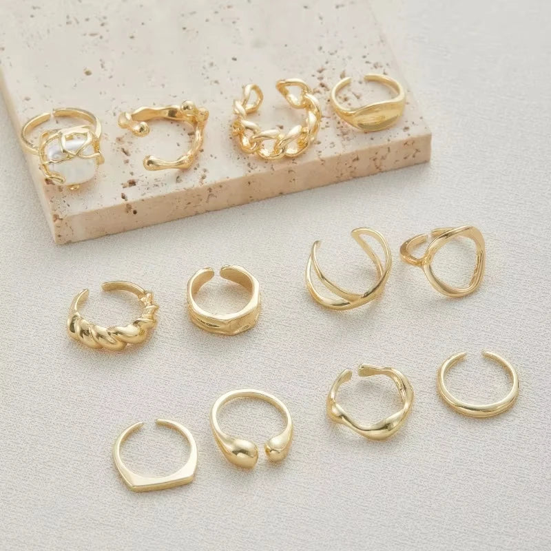 12pcs/set Vintage Bohemian Fashion Women's Ring Set, Perfect for Beach Vacations and Leisure, Suitable for All Seasons