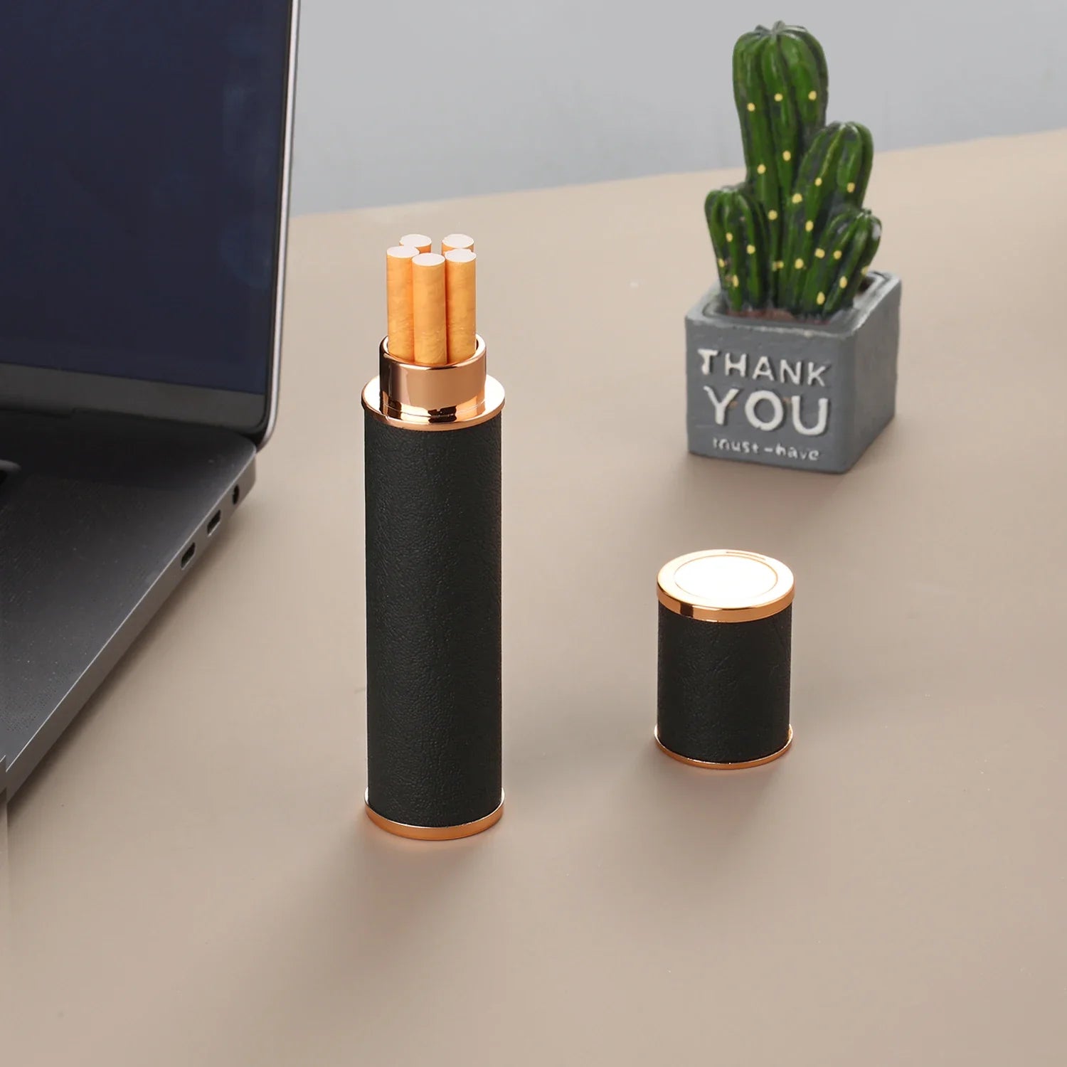 Portable Cigarette Case Waterproof Cigarette Storage Container for Trave Outdoor Holds 5 Slim Cigarettes Tobacco Accessories