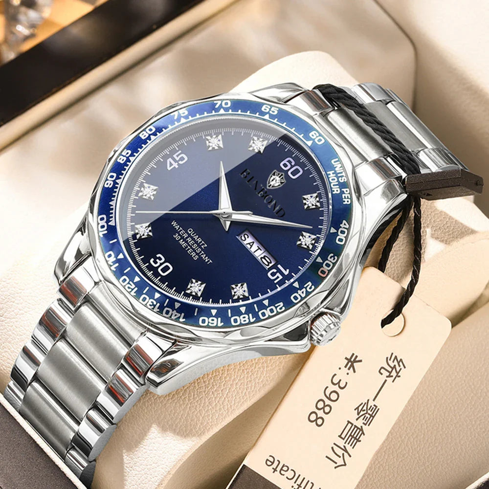 New Luxury Designer Fashion Quartz Wristwatches Diamond Watch For Man Gifts Men  Automatic Watches Mens Digital Sports Clock