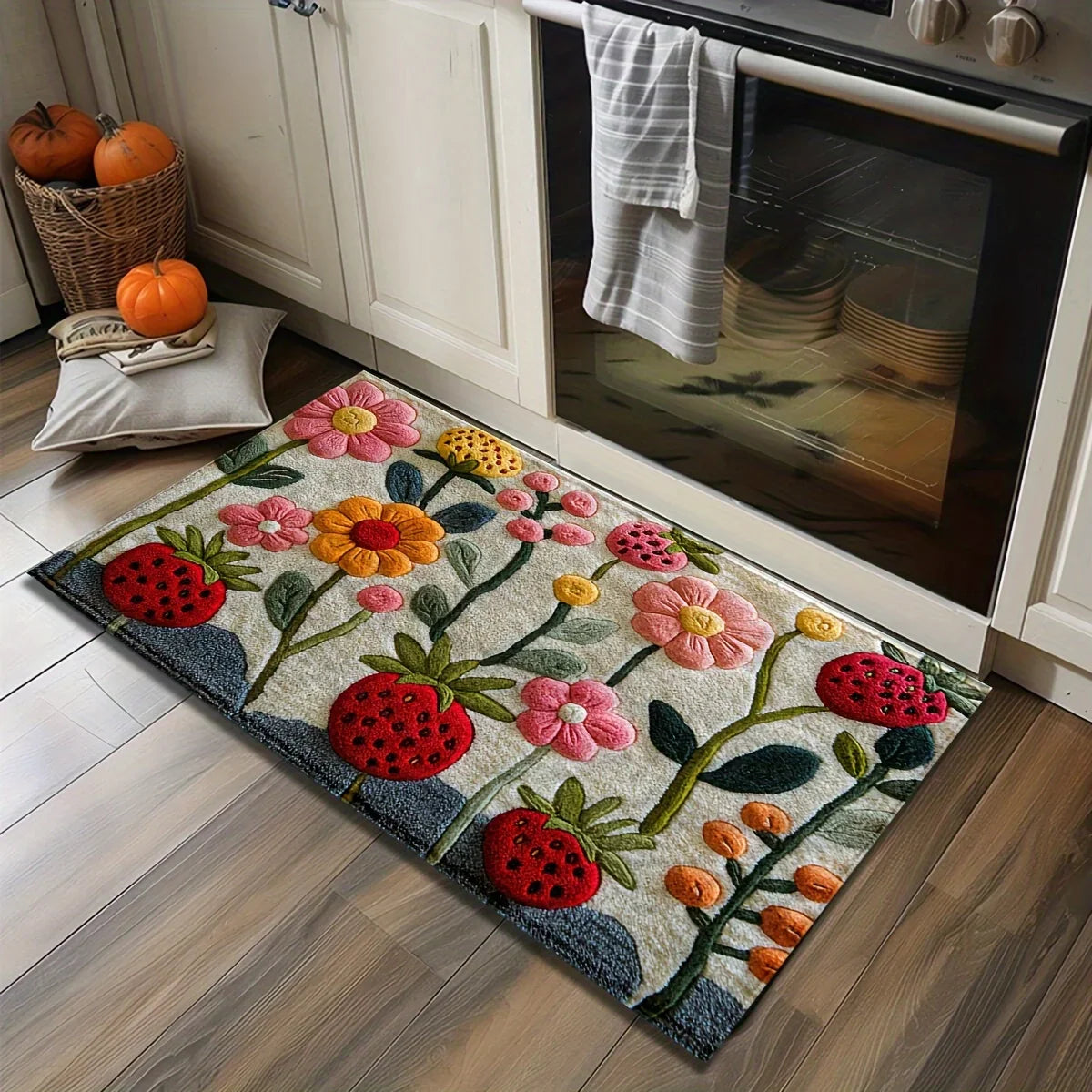 VIKAMA2D Garden Flower Doormat Rug For Bedroom Living Room Carpet Fireplace Floor Mat Kitchen Rug Non-slip Bathroom Mat Home Dec