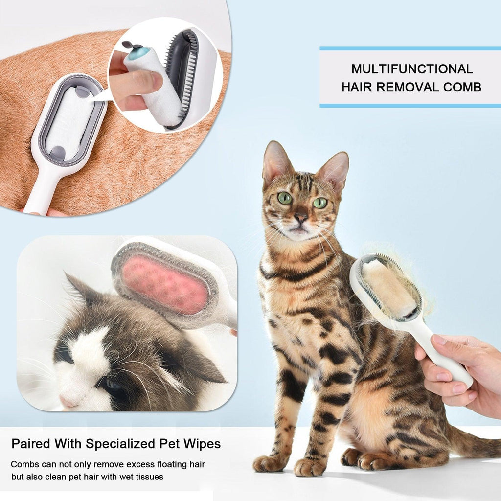 Minimalist Pet Grooming Brush with Steam Cleaning System