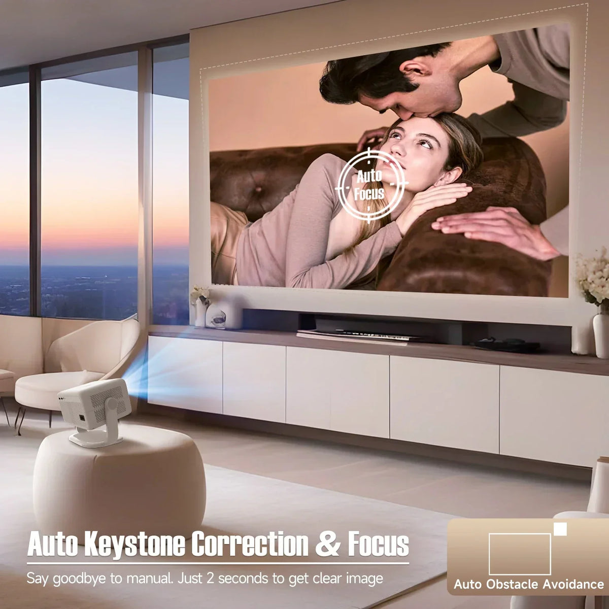 4K Portable Projector with Auto Focus