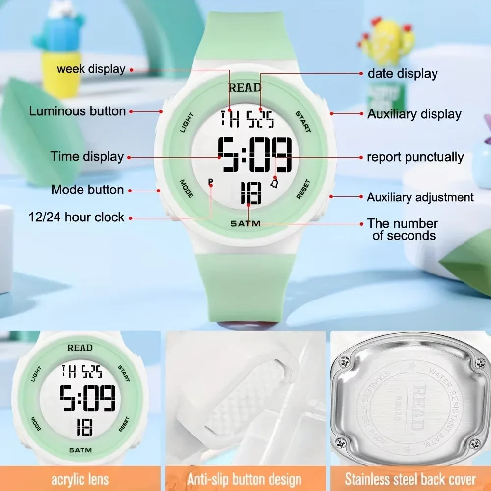 Women's Fashion LED Digital Watch – Waterproof Multi-Function Display Watch
