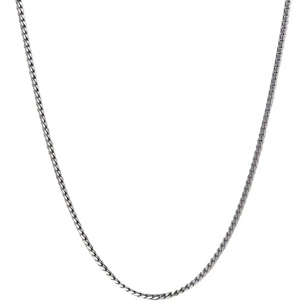 S925Silver Men's and Women's Cuban Chain Necklace 20IN/22IN Slim Style Trendy, Sophisticated Vintage-Inspired Collarbone Layerin