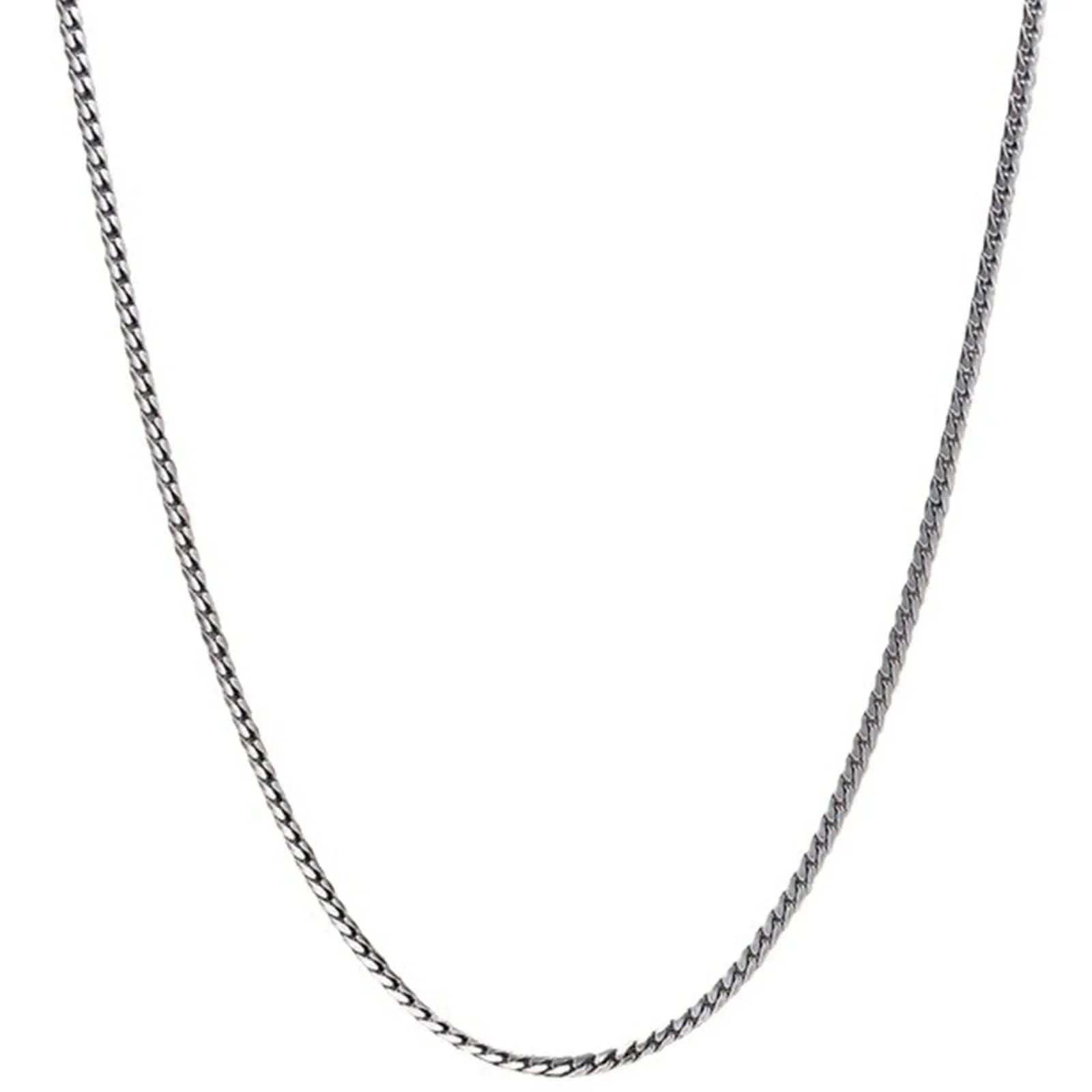 S925Silver Men's and Women's Cuban Chain Necklace 20IN/22IN Slim Style Trendy, Sophisticated Vintage-Inspired Collarbone Layerin
