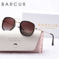 Trendy oval double-beam polarized sunglasses in a white gift box