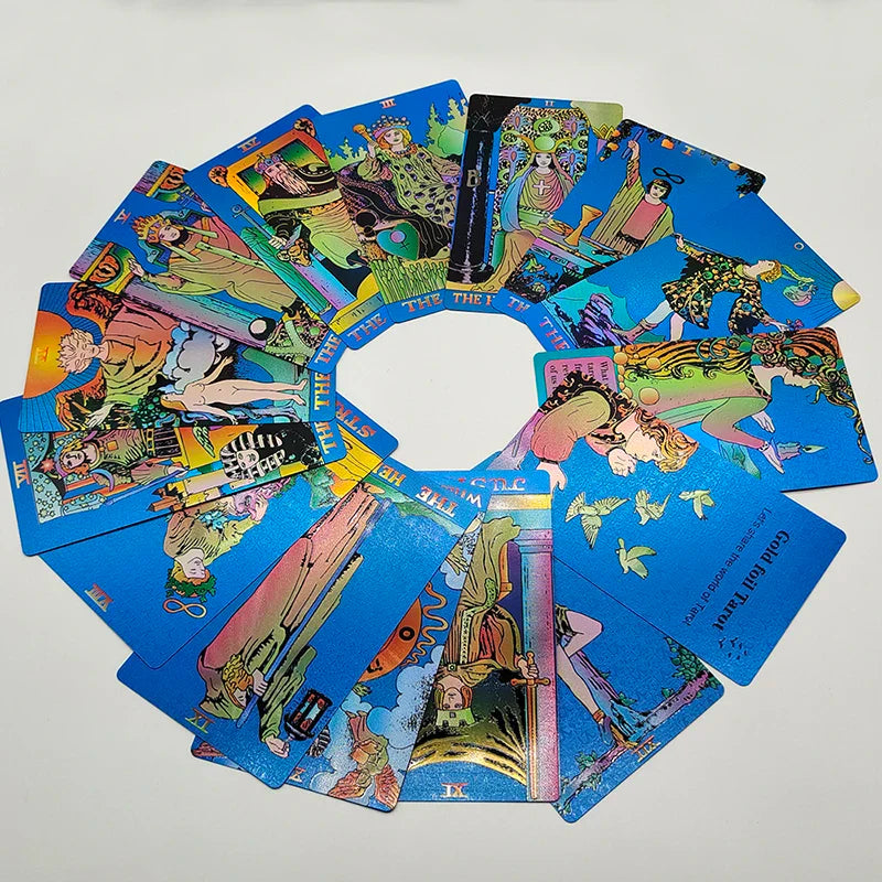New Version Plastic Tarot Rider Waite Waterproof Gold Foil Tarot Deck With Nice PVC Package Prediction Cards Game