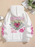 Women's Passionate Love Flame Heart Hoodie