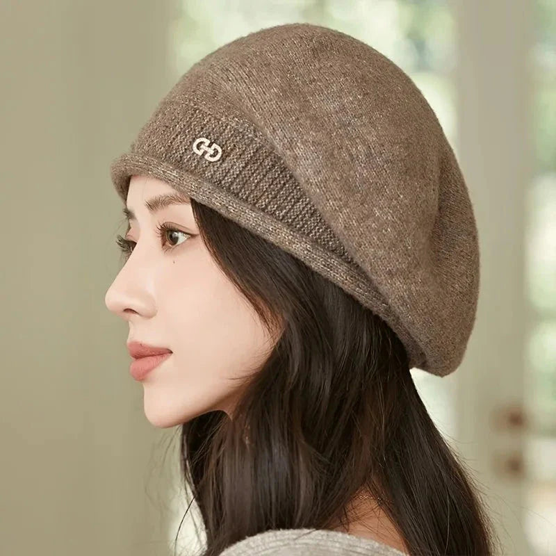 Women’s Soft Jacquard Knit Beret Cap Lightweight Stretchy Hat - Image 3