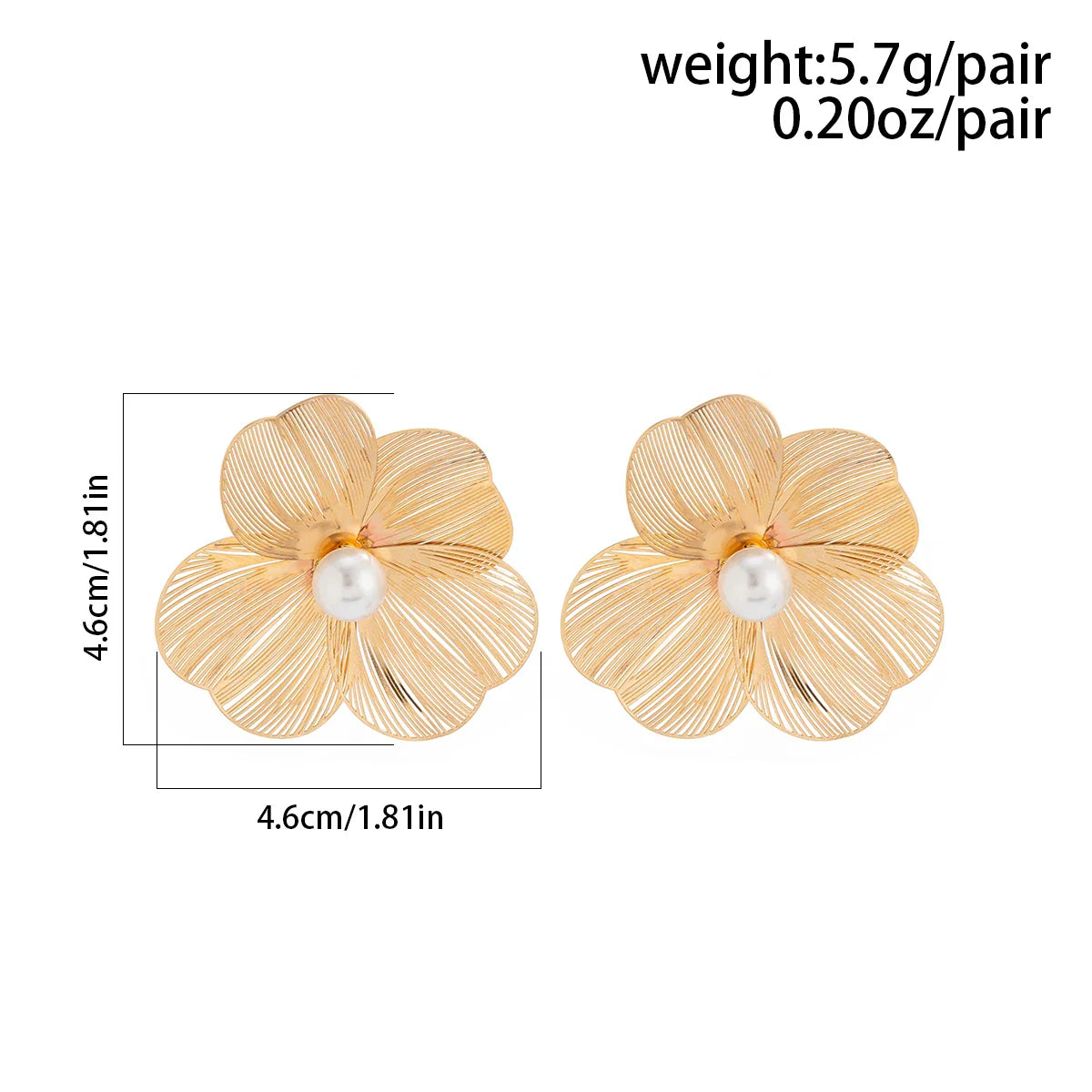 Ingemark Punk Vintage Metal Petal Flower Stud Earrings Women Girls Trend 2024 Goth Geometric Piercing Earring Jewelry Steampunk