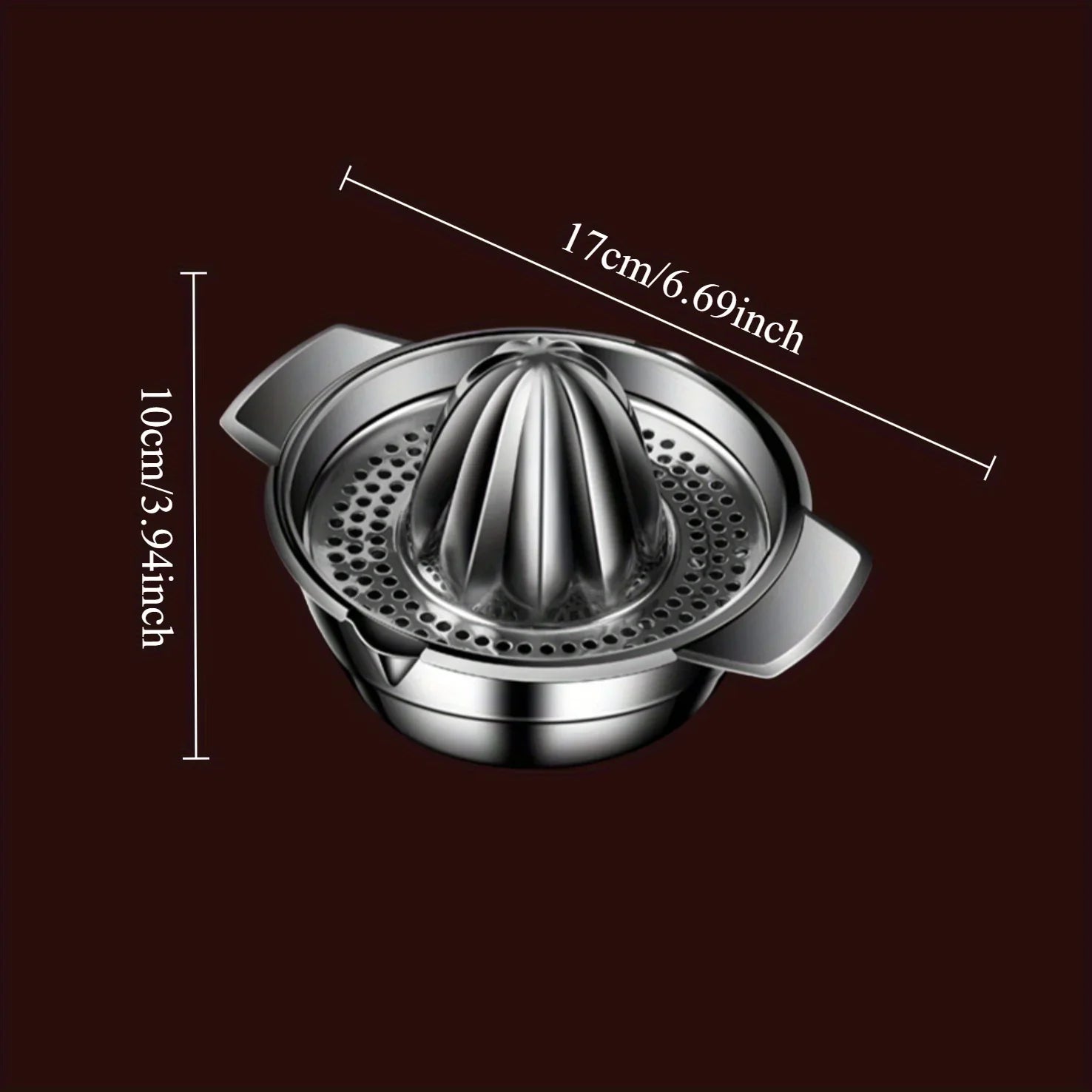 Manual Stainless Steel Lemon Orange Squeezer Citrus Juicer Hand Press with Bowl And Strainer for Fresh Juice Extraction