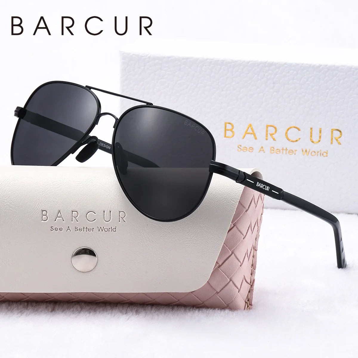 Oversize Polarized Sunglasses Women's Metal Elliptical Frame