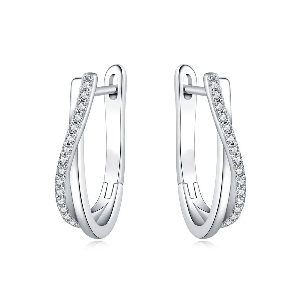 925 Silver Star Twisted Line Earrings Jewelry Versatile Hoop Earrings For Women Jewelry Fine Birthday Party Gifts
