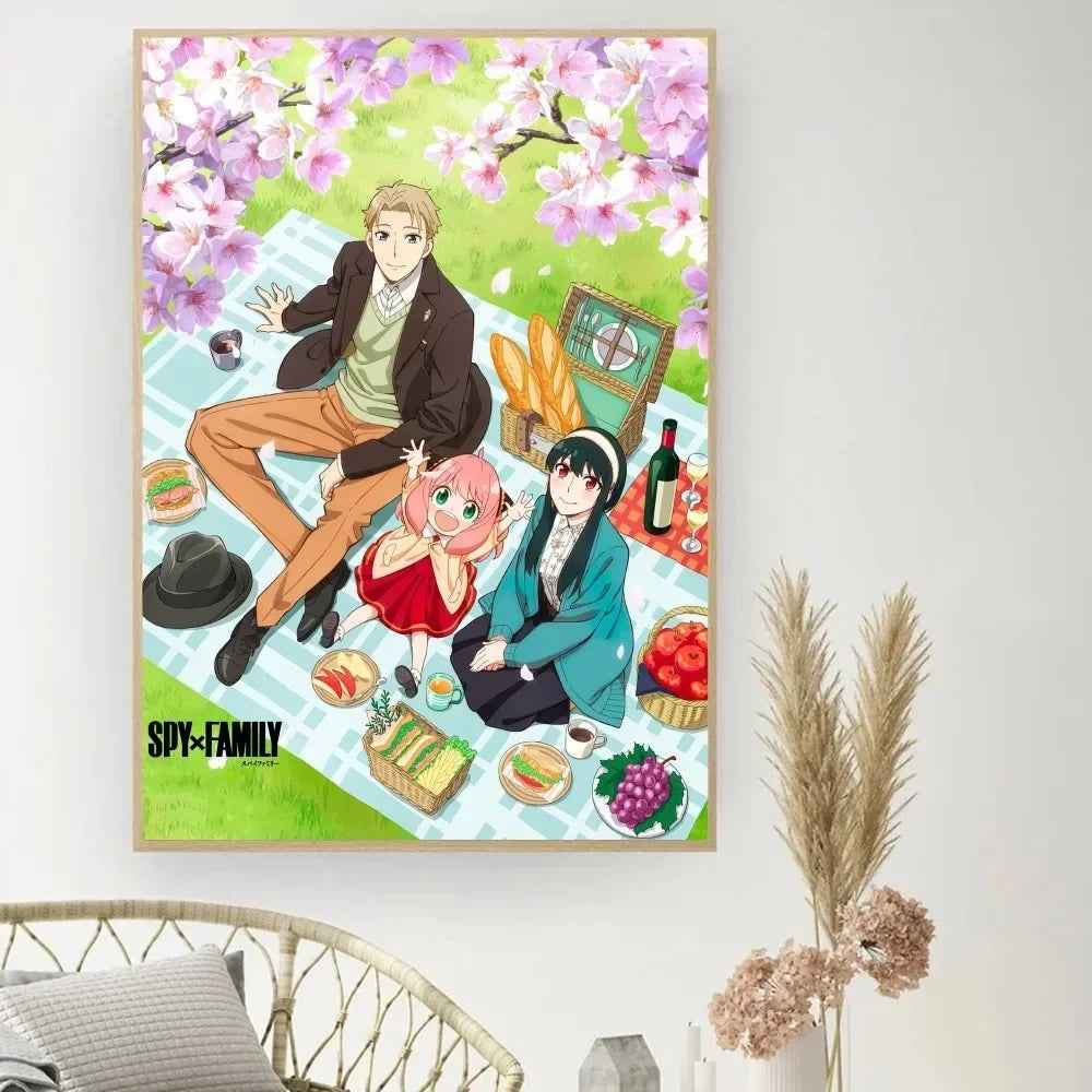 Classic Retro Wall Art, Anime "Spy X Family", HD Canvas Printed Poster, Home Living Room Bedroom Decorative Painting