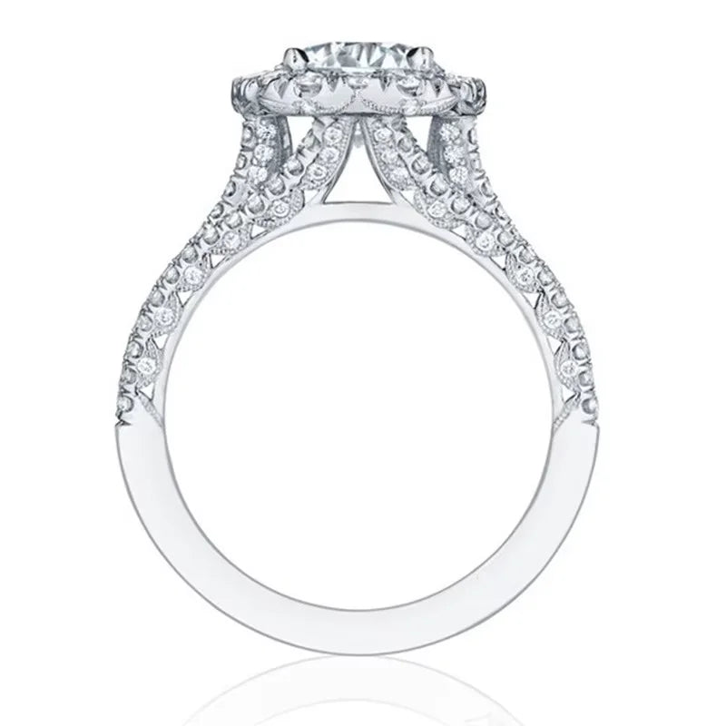 925 Sterling Silver Sparkling Full Zircon Square Geometry Rings for Women Gift Party High Quality stylish Jewelry Hot Sales