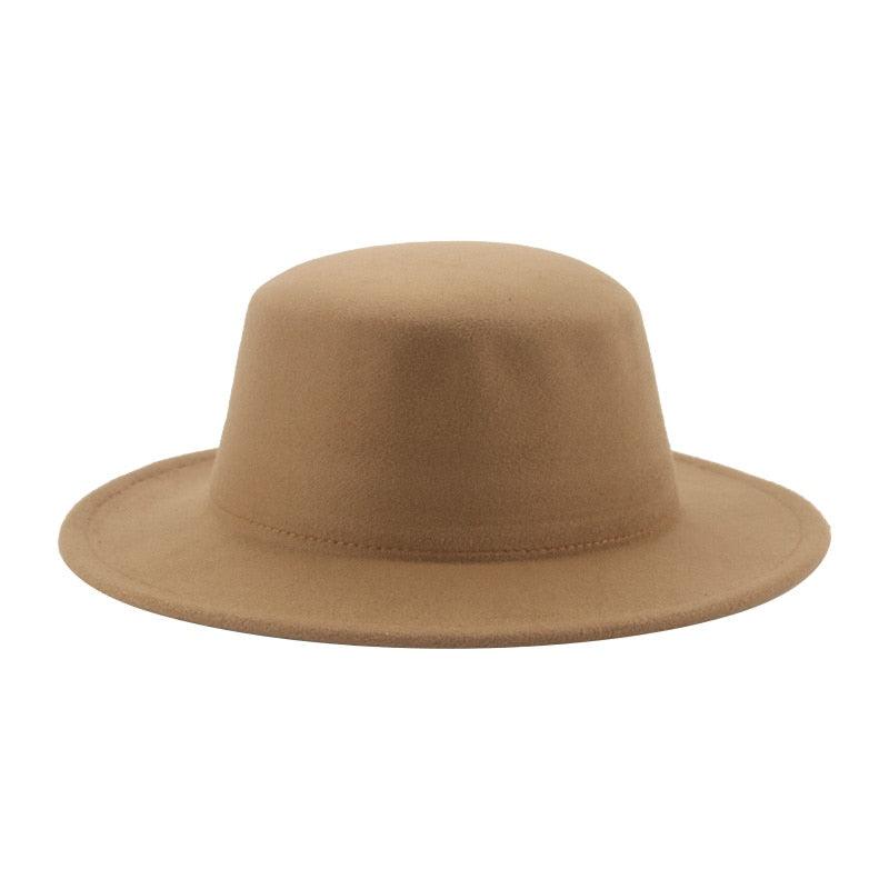 Unisex Wide Brim Fedora Hat - Retro Vintage Brown Formal Fedora