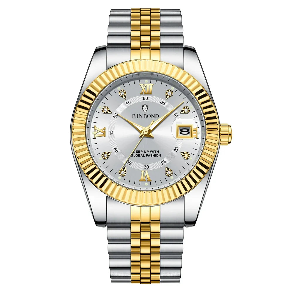 Fashion Quartz Wristwatches Luxury Brand High Quality Diamond Watch For Man Gifts Digital Mens Automatic Watches Men Gold Clock