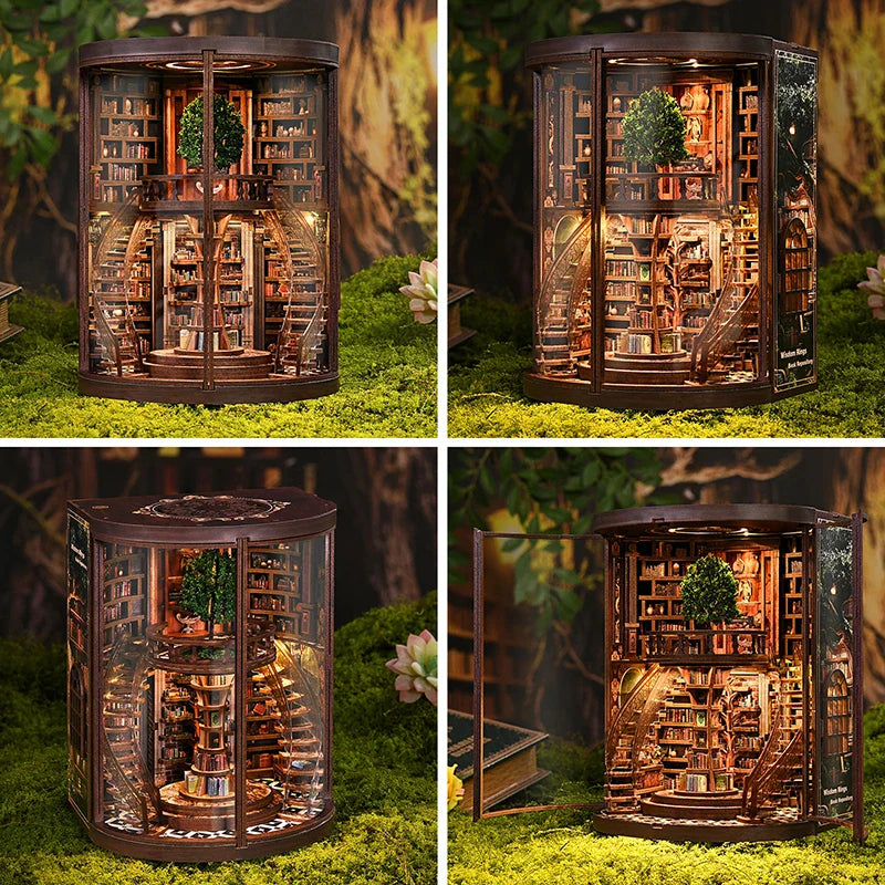 Wisdom Ring 3D Miniature Library DIY Wooden Book Nook Diorama - Image 5