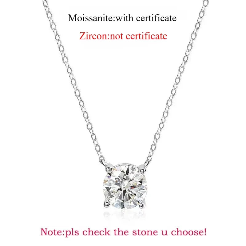 Smyoue 1-5CT Rose Gold Color Moissanite Necklace for Women D Color Sparkling Classic Lab Diamon Pendant Sterling Silver 925 100%