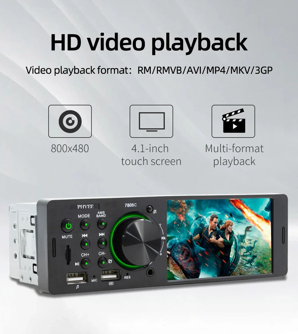 7" Touch Screen Car Radio – MP5 Player with Bluetooth & USB