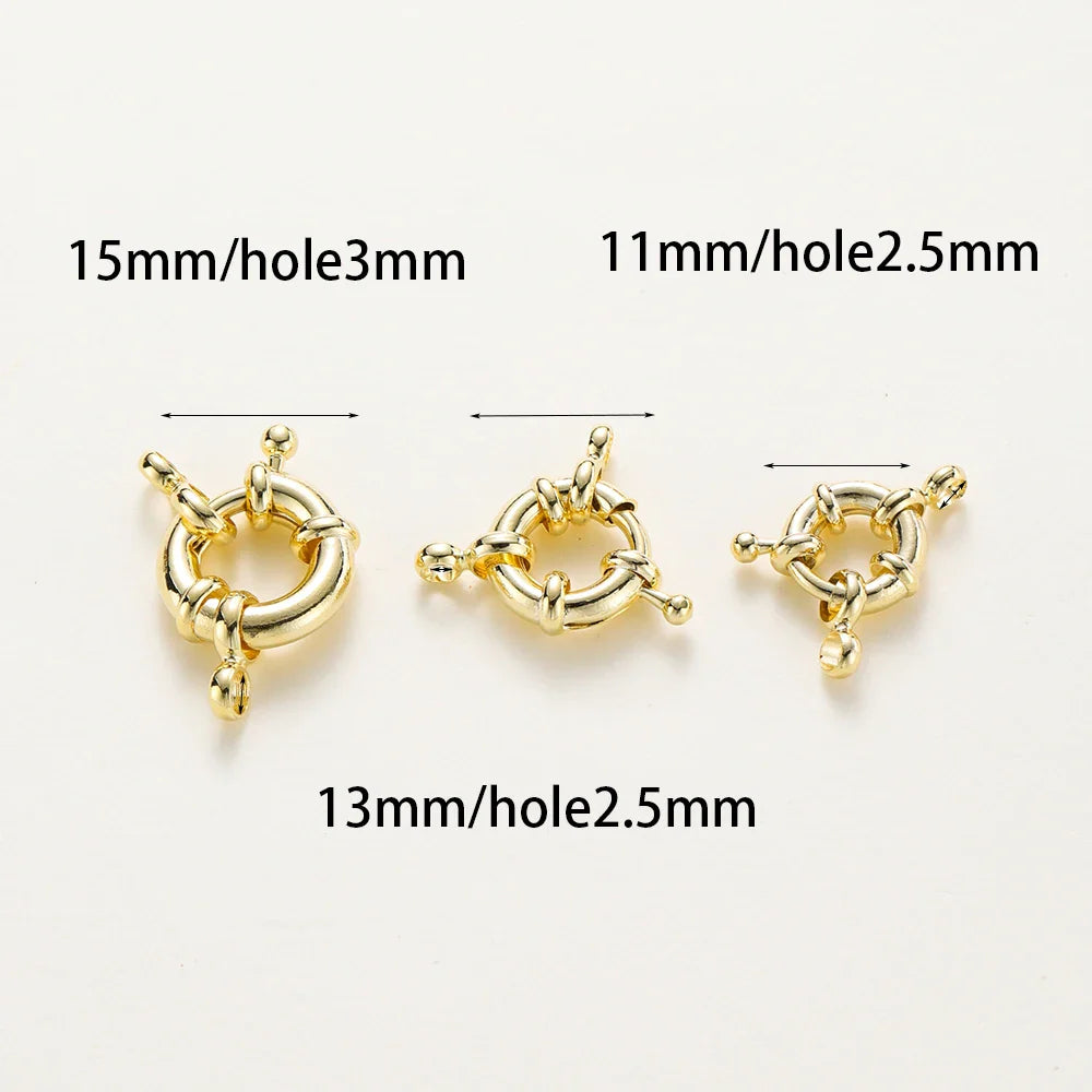 1-4pcs 14K 18K Real Gold Plated Sailor Clasps Bracelet Charm End Connector Spring Clasp For DIY Jewelry Making Necklace Findings