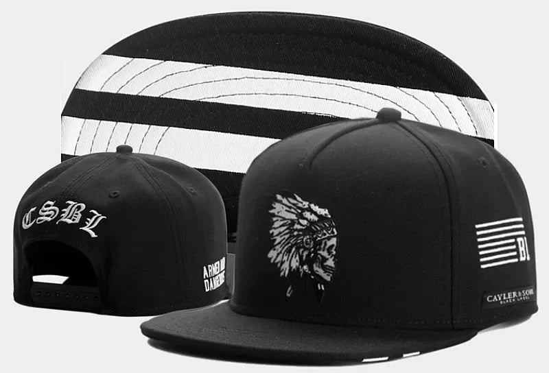Skull Hand Snapback Hat – Flat Bill Adjustable Baseball Cap