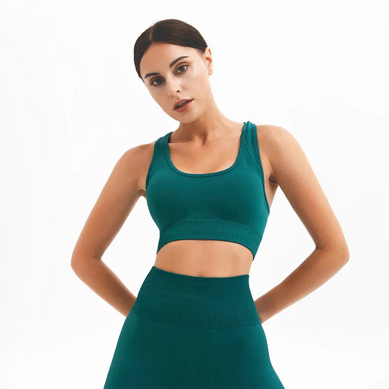 Women's Seamless Padded Sports Bra Tank Top for Active Workout