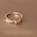 925 Sterling Silver Cross Knotting Zircon Rings For Women Girls Wedding Luxury Jewelry Accessories Jewellery Argent 925