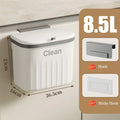 12L Kitchen Trash Can Wall Mounted Hanging Trash Bin with Lid Garbage Can for Cabinet Under Sink Waste Garbage Compost Bin Trash