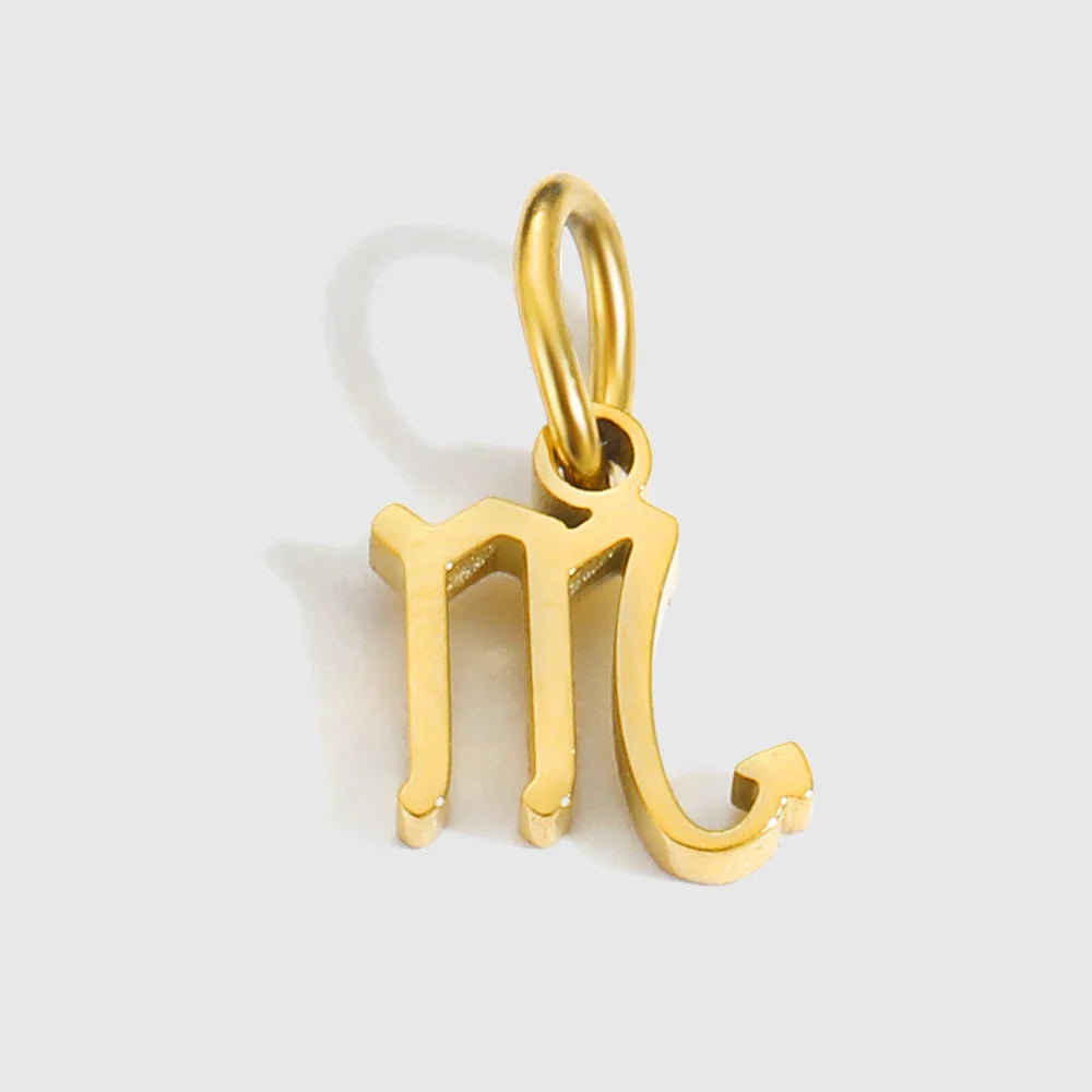 12 Zodiac Signs Pendant Accessories Stainless Steel Constellation Necklace Birthday Gift