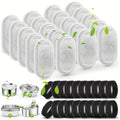20PCS Cat Water Fountain Activated Carbon Dog Water Bowl Dispenser Replacement Filters with 20 Sponges for Home Pet Hydration