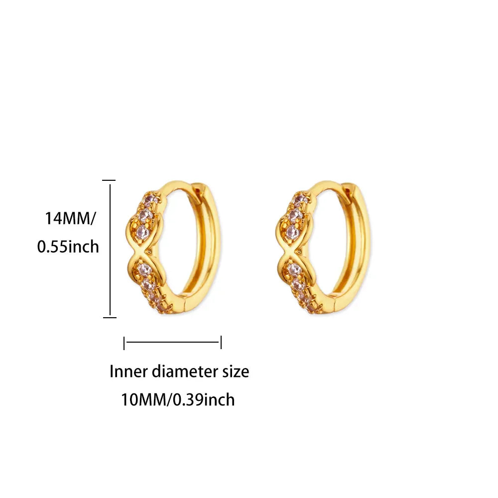 Cute Geometric Hoop Earrings for Women Stainless Steel Gold Color Cross Infinity Earrings 2025 Trend Piercing Wedding Jewelry