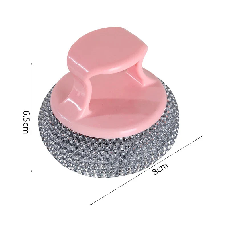 Kitchen Non Damaging Pot Strong Cleaning Brush Pot Brush Detachable And Washable Non Stick Pot Steel Wire Ball PET Cleaning Ball
