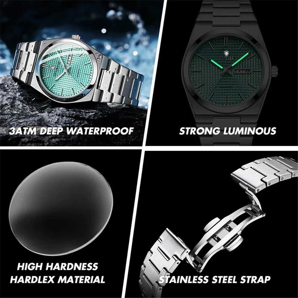 Fashion Quartz Wristwatches New Brand Simple Style Sky Blue Luxury Watch Man Automatic Watches For Men Clock Mens Gifts Reloj