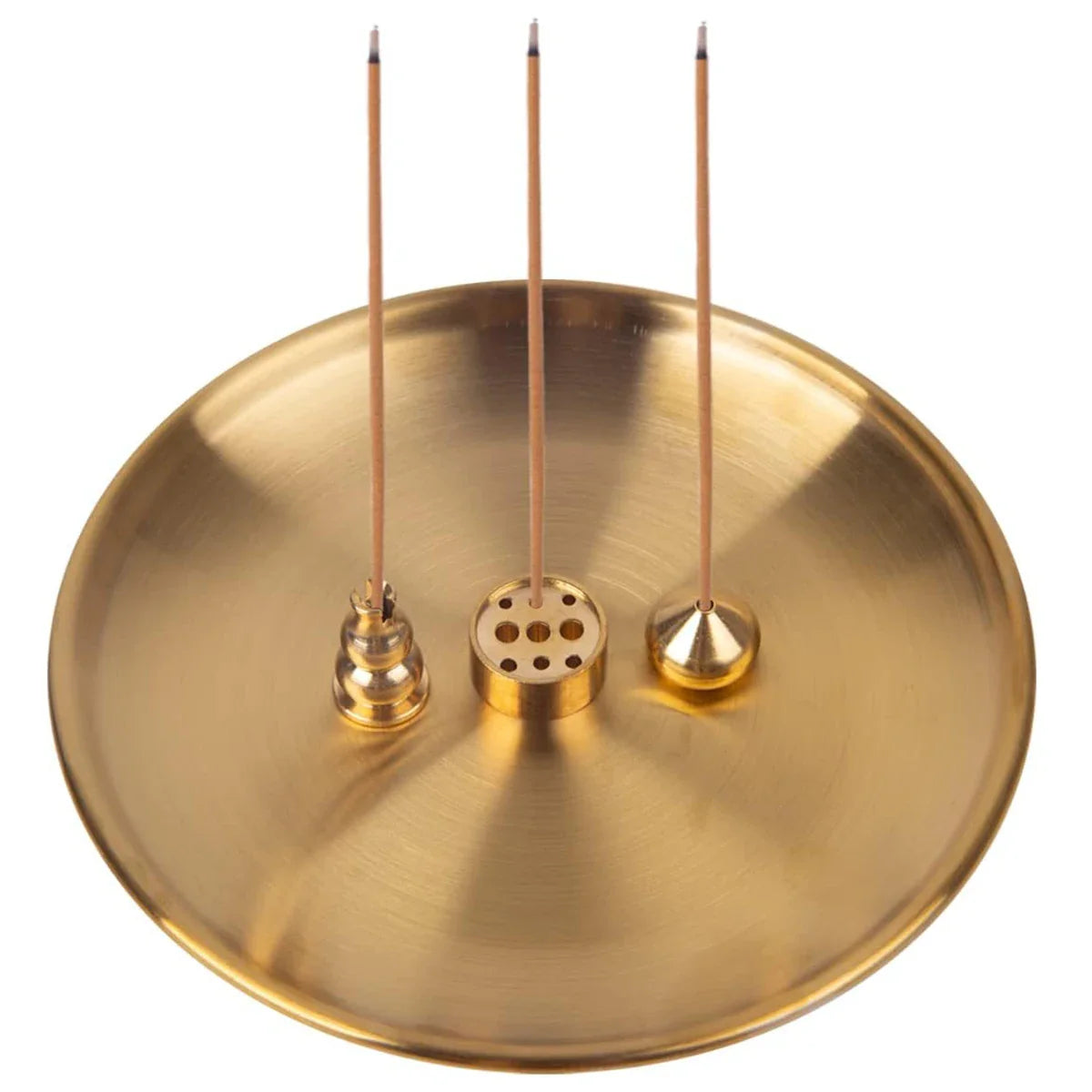 4 in 1 Metal Incense Burner for Yoga Brass Incense Holder Palo Santo Holder Sage Holder Incense Tray Ash Catcher Home Decor