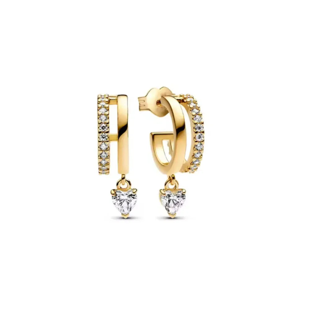 European New Cross Sunflower Gold Color Stud Earrings, Fit Women's Festival Exquisite Charm Jewelry Gifts  925 Silver
