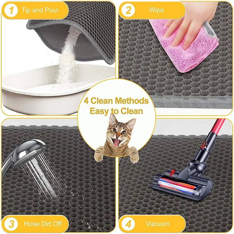 Cat Litter Mat – Double Layer Waterproof Trapping Mat, Non-Slip, Easy to Clean
