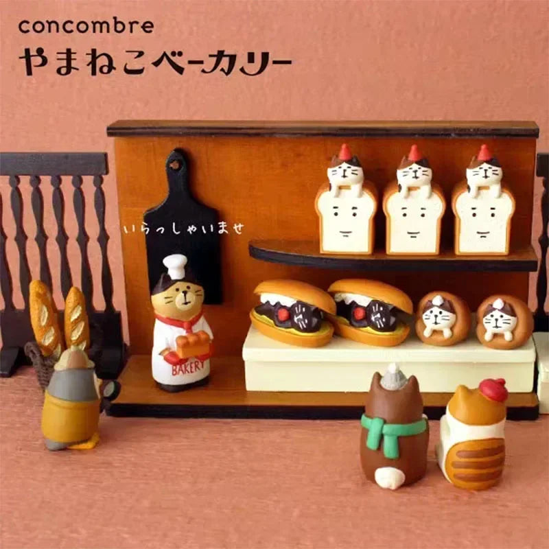 2025 Bread Baking Cake Series Creative Fashion Toy Cat Action Figures Car Interior Desktop Miniatures Resin Ornament Accessories