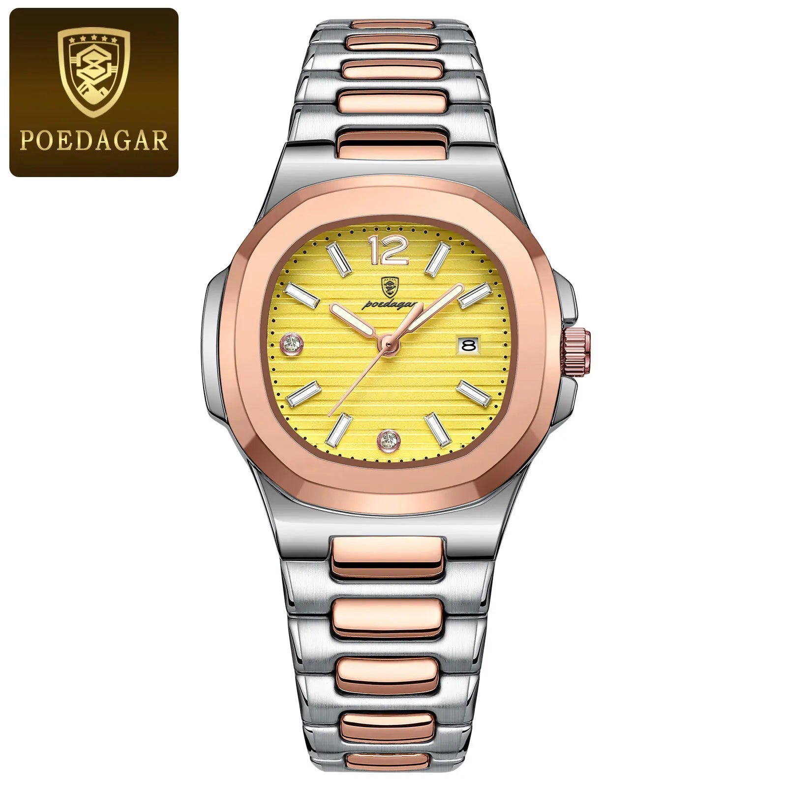 POEDAGAR Square Fashion Woman Wristwatch Luminous Waterproof Date Ladies Watch Luxury High Quality Quartz Women's Watches Reloj